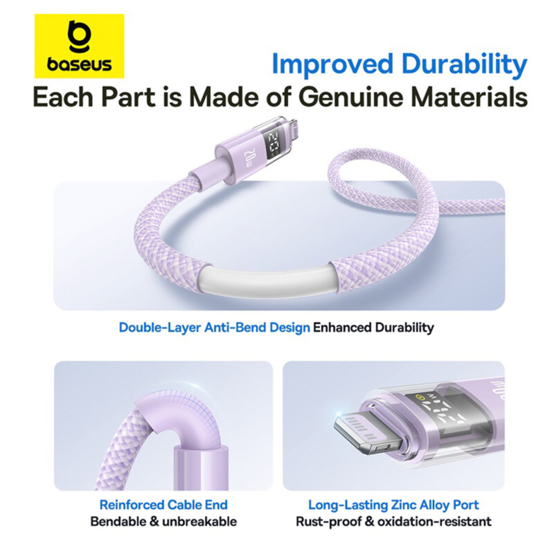 Cablu incarcare iPhone Baseus, 20W, mov, P10382703511-00