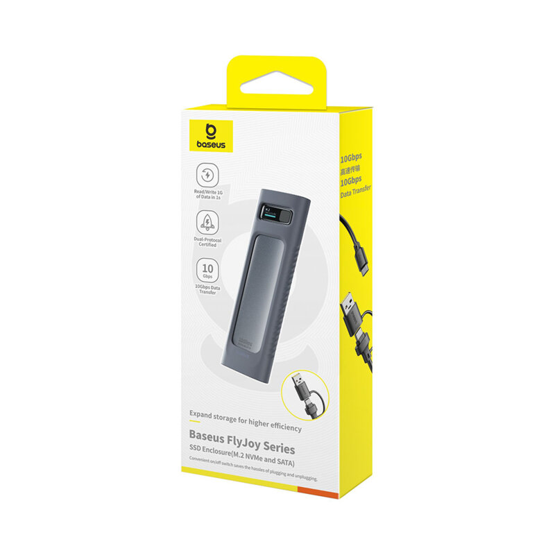 Carcasa SSD M.2NVME/SATA Type-C, 10Gbps Baseus, B00760600811-02