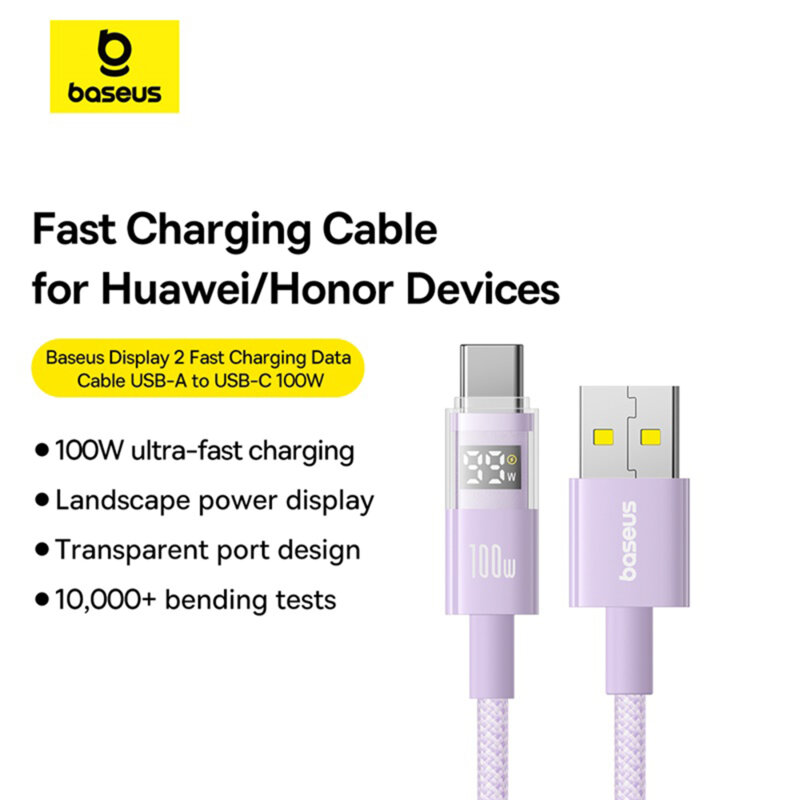 Cablu date USB-C Fast Charging, mov Baseus, P10382701511-00
