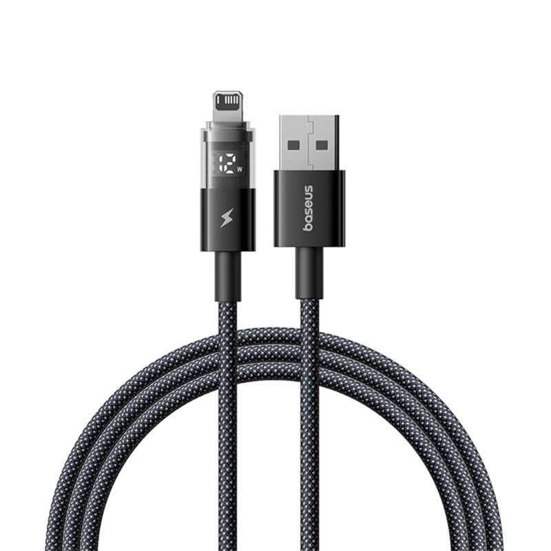 Cablu incarcare iPhone 2.4A Baseus, negru, P10382700121-00