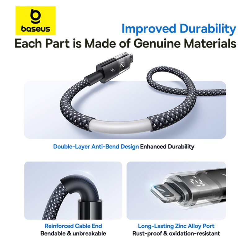 Cablu incarcare iPhone 2.4A Baseus, negru, P10382700121-01