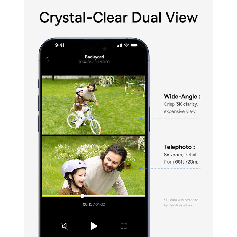 Camera supraveghere 3K exterior cu panou solar Baseus, S0TX002131