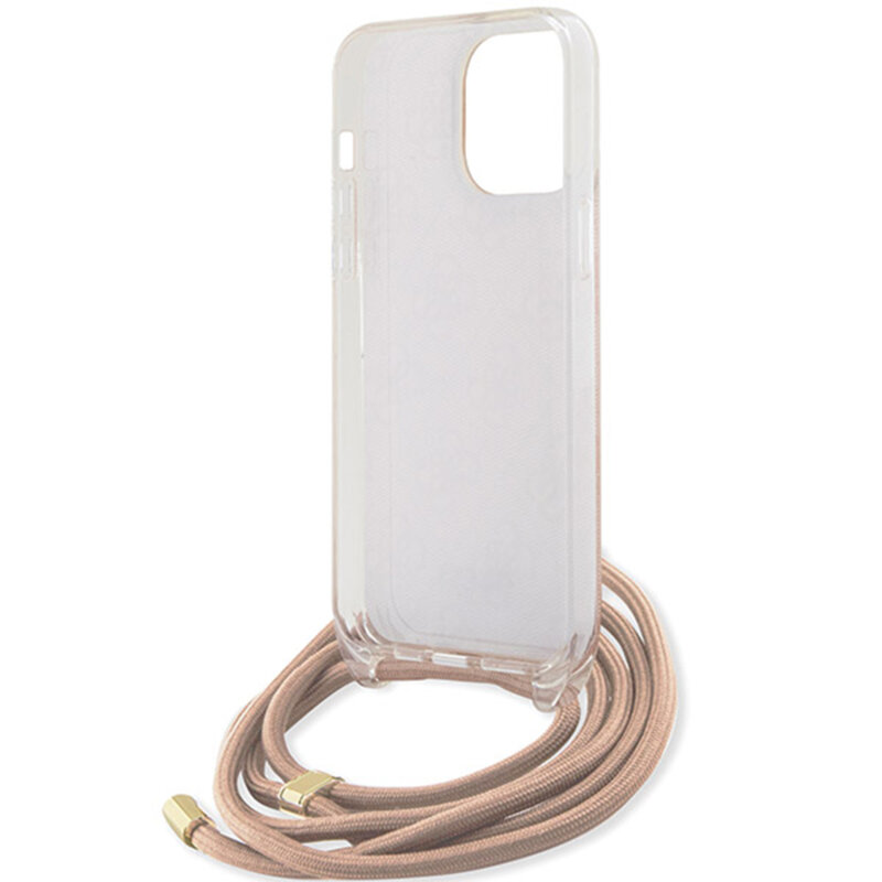 Husa Guess Crossbody Cord 4G Print iPhone 16, roz, GUHCP16SHC4SEP