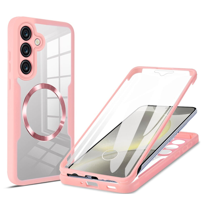 Husa 360° Samsung Galaxy S25 Plus Techsuit ColorVerse MagSafe, roz