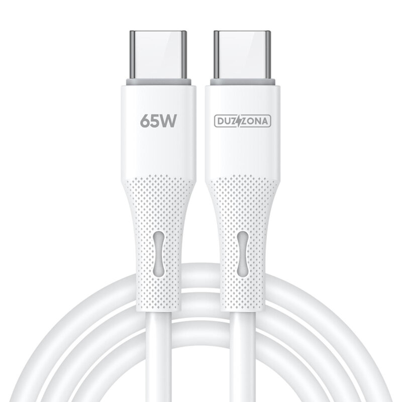 Cablu de date USB-C la USB-C, 65W, 1m Duzzona A11, alb