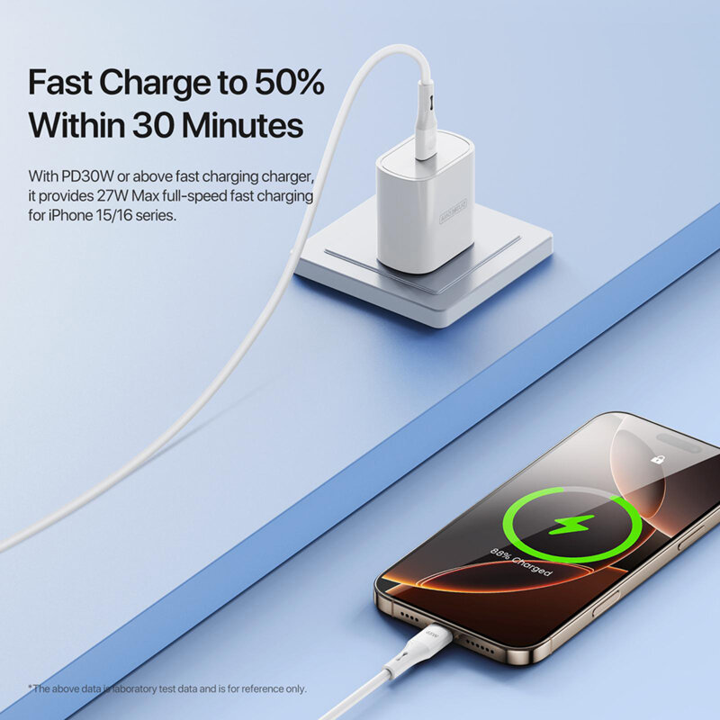 Cablu de date USB-C la USB-C, 65W, 1m Duzzona A11, alb