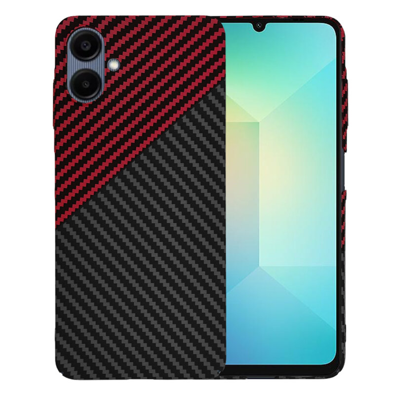 Husa Samsung Galaxy A06 Techsuit Carbonite FiberShell, rosu inchis
