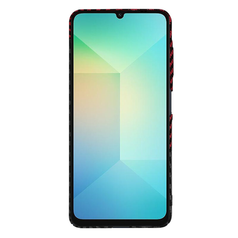 Husa Samsung Galaxy A06 Techsuit Carbonite FiberShell, rosu inchis