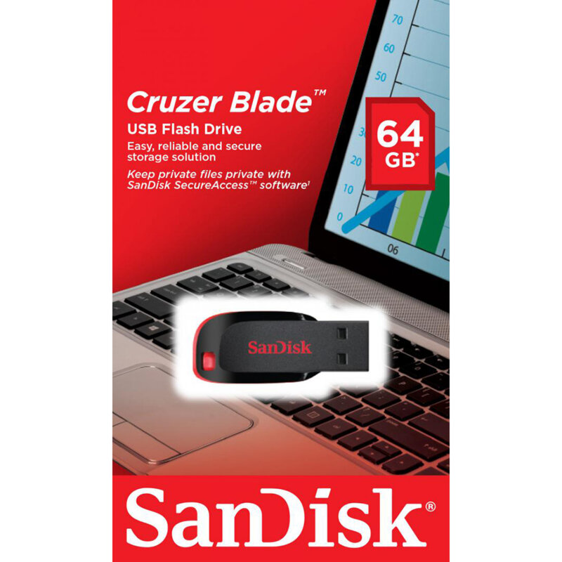Stick USB, memorie externa 64GB SanDisk, SDCZ50-064G-B35, negru