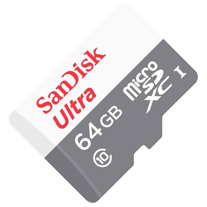 Card memorie microSD 64GB + adaptor SanDisk, SDSQUNR-064G-GN3MA