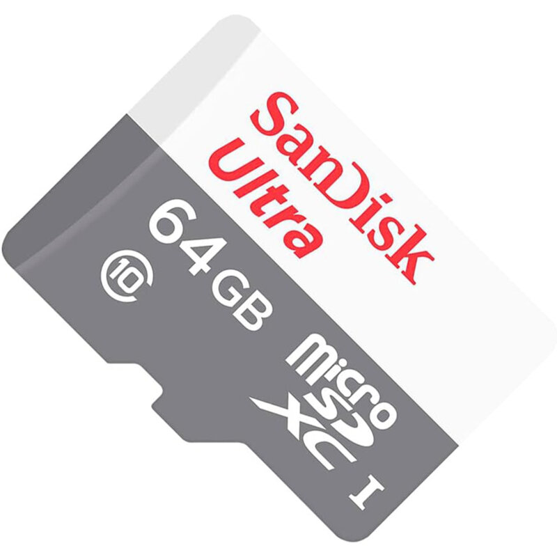 Card memorie microSD 64GB + adaptor SanDisk, SDSQUNR-064G-GN3MA