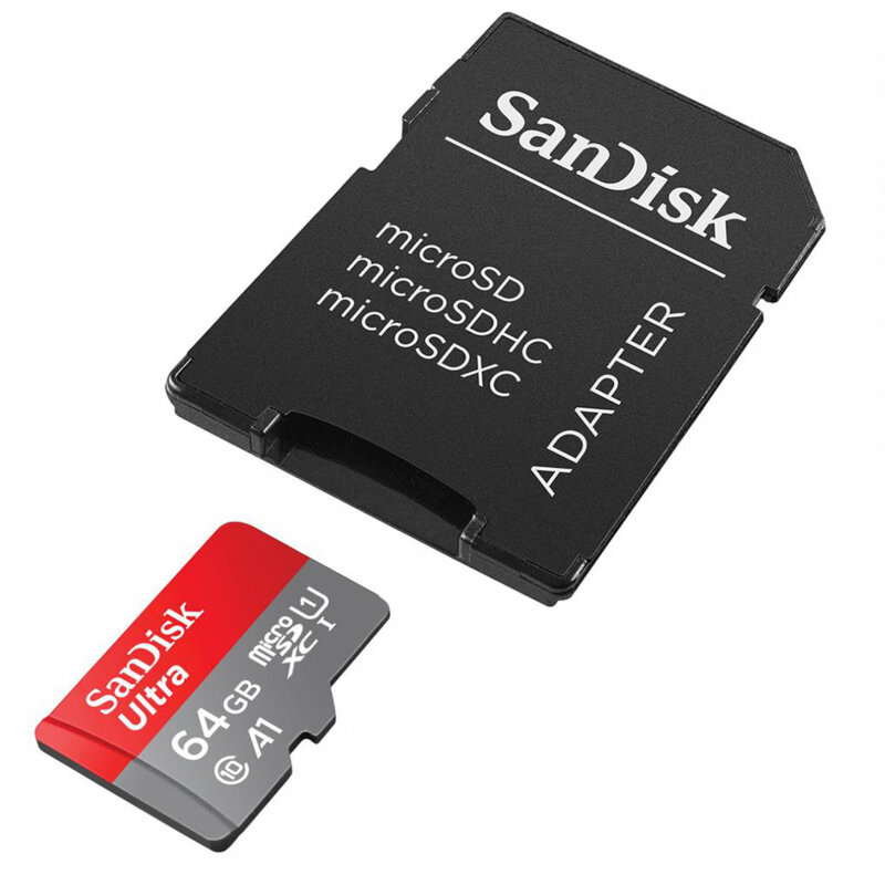 Card memorie 64GB + adaptor MicroSD SanDisk, SDSQUAB-064G-GN6MA