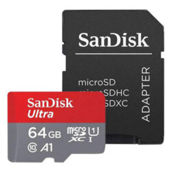 Card memorie 64GB + adaptor MicroSD SanDisk, SDSQUAB-064G-GN6MA