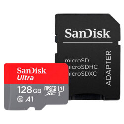 Card memorie 128GB + adaptor SanDisk, SDSQUAB-128G-GN6MA