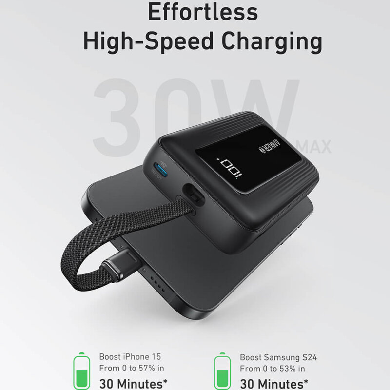 Power bank, baterie externa Anker Zolo, 20000mAh, 30W, negru