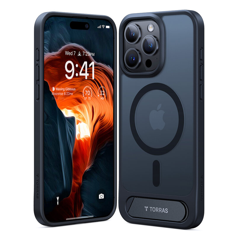 Husa iPhone 15 Pro Max Torras Pstand MagSafe, negru