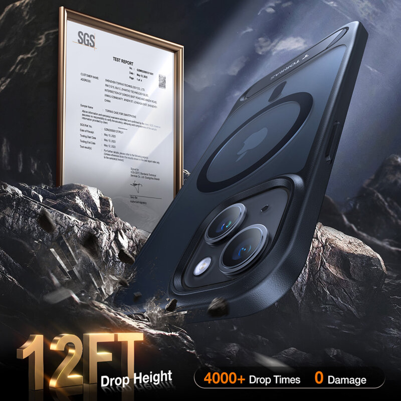 Husa iPhone 15 Plus Torras Pstand MagSafe, negru