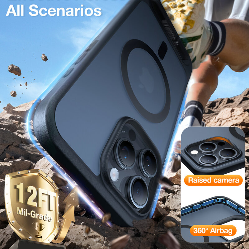 Husa iPhone 16 Pro Torras Pstand MagSafe, negru