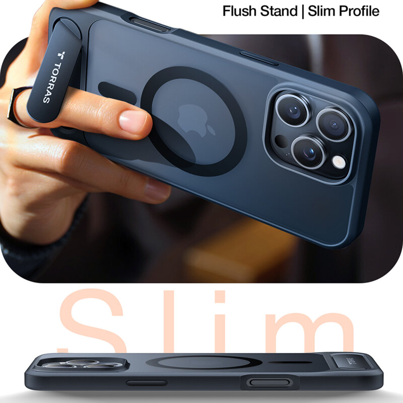 Husa iPhone 16 Pro Torras Pstand MagSafe, negru