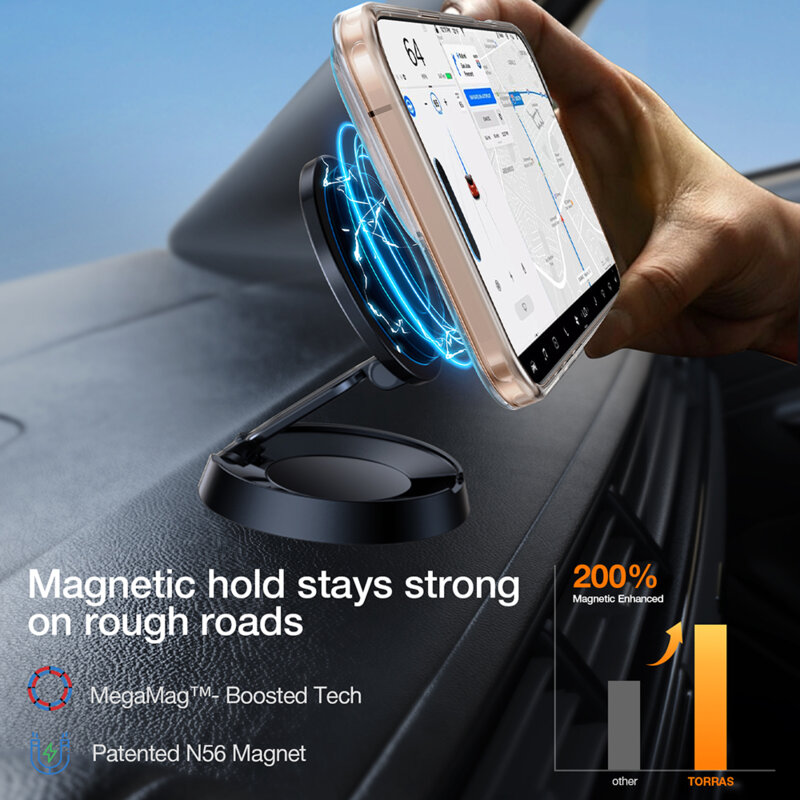 Husa iPhone 16 Pro Torras Pstand MagSafe, transparenta