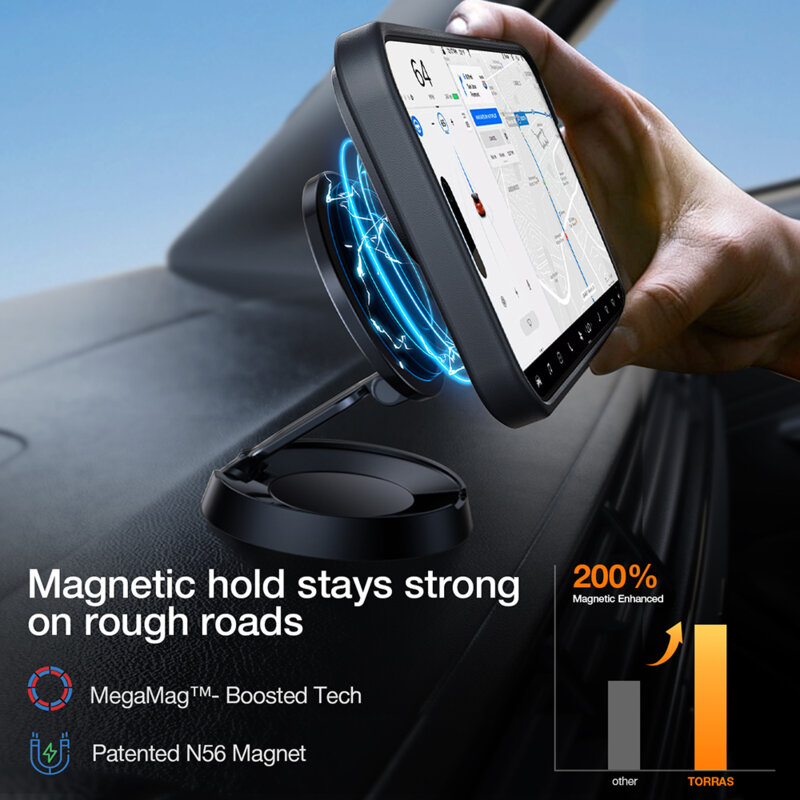 Husa iPhone 16 Torras Pstand MagSafe, negru