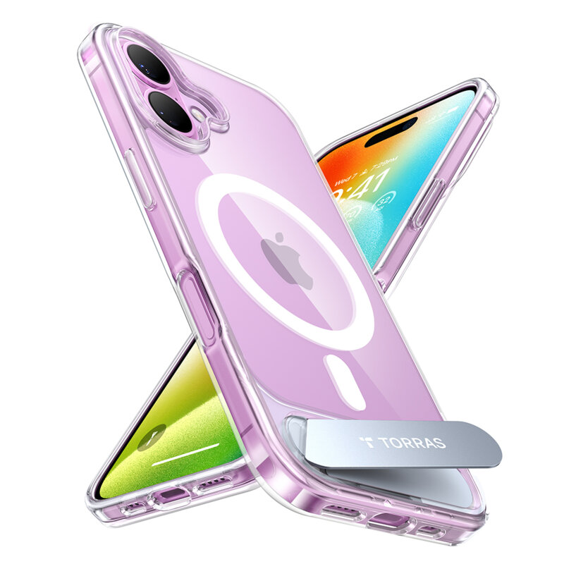 Husa iPhone 16 Plus Torras Pstand MagSafe, transparenta