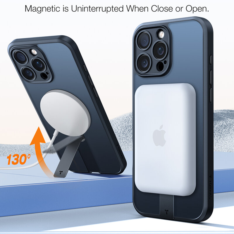 Husa iPhone 16 Pro Torras Pstand Spin MagSafe, negru