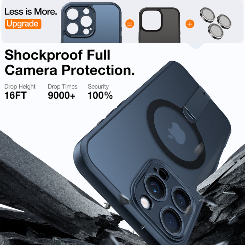 Husa iPhone 16 Pro Torras Pstand Spin MagSafe, negru