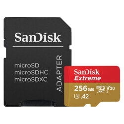 Card memorie 256GB micro SD + adaptor SanDisk, SDSQXAV-256G-GN6MA