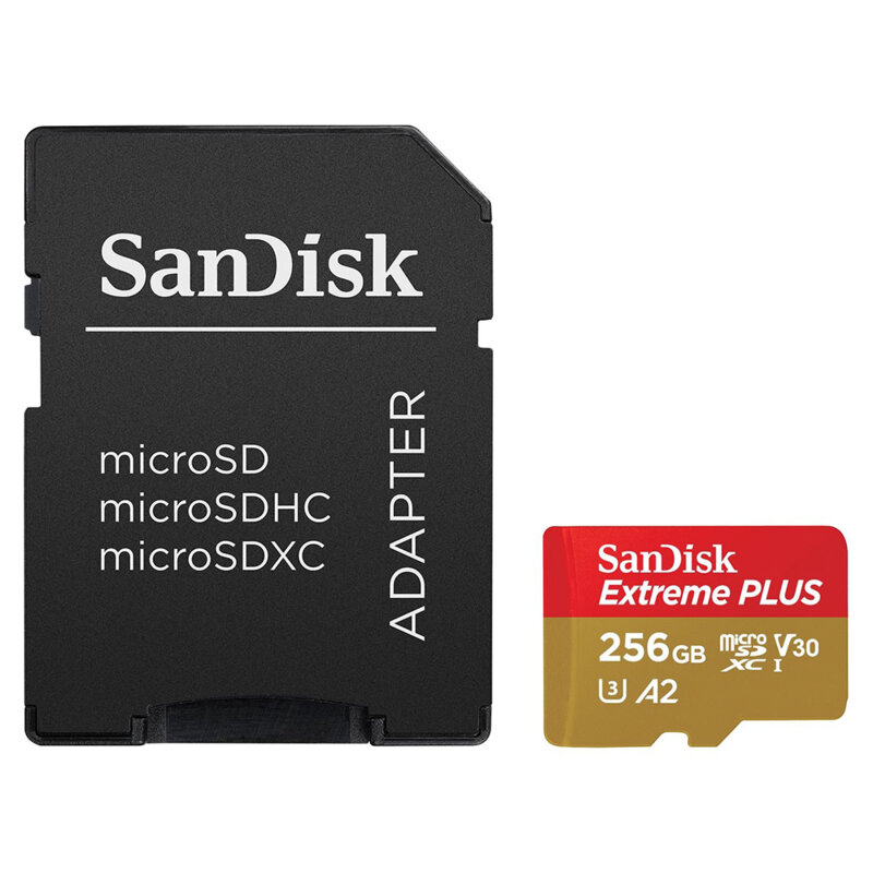 Card memorie micro SD 256GB + adaptor SanDisk, SDSQXBD-256G-GN6MA