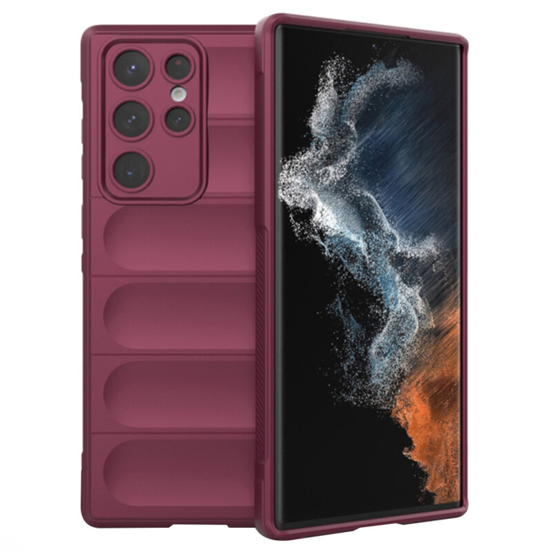 Husa Samsung Galaxy S22 Ultra 5G Techsuit Magic Shield, bordo