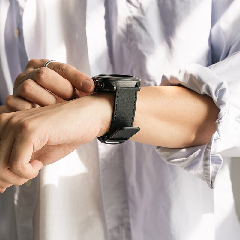 Curea Mobvoi TicWatch Pro 5 Ringke Leather One Basic Bold, Black