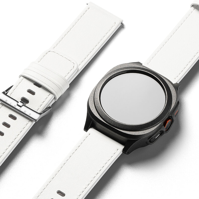 Curea Mobvoi TicWatch Pro 5 Ringke Leather One Basic Bold, White