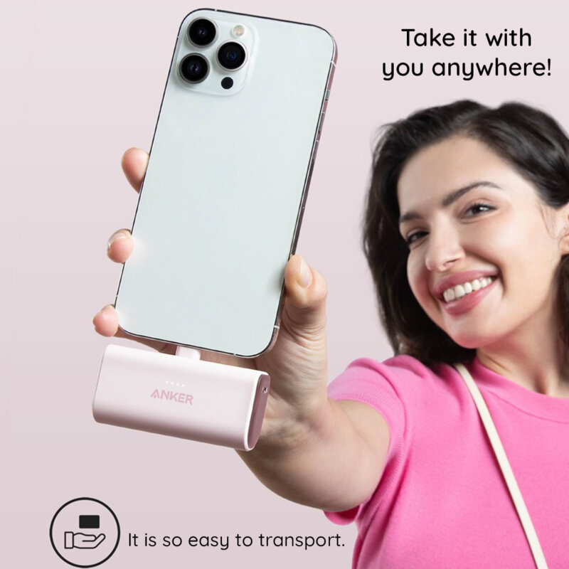 Power bank, baterie externa Anker Nano, 5000mAh, 12W, alb