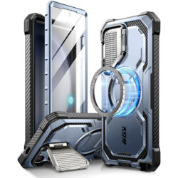 [Pachet 360°] Husa + folie Samsung Galaxy S24 Ultra I-Blason Armorbox MagSafe, albastru