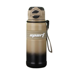 Termos sports pentru apa metalic Techsuit THM9, 680ml, maro