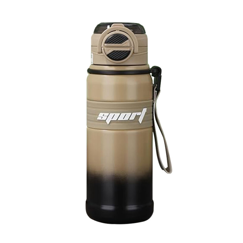 Termos sports pentru apa metalic Techsuit THM9, 680ml, maro