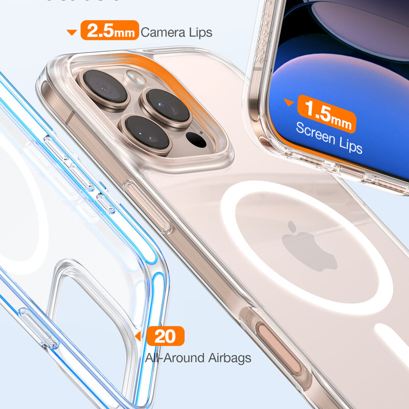 Husa iPhone 16 Pro Torras Diamond MagSafe Series, transparenta