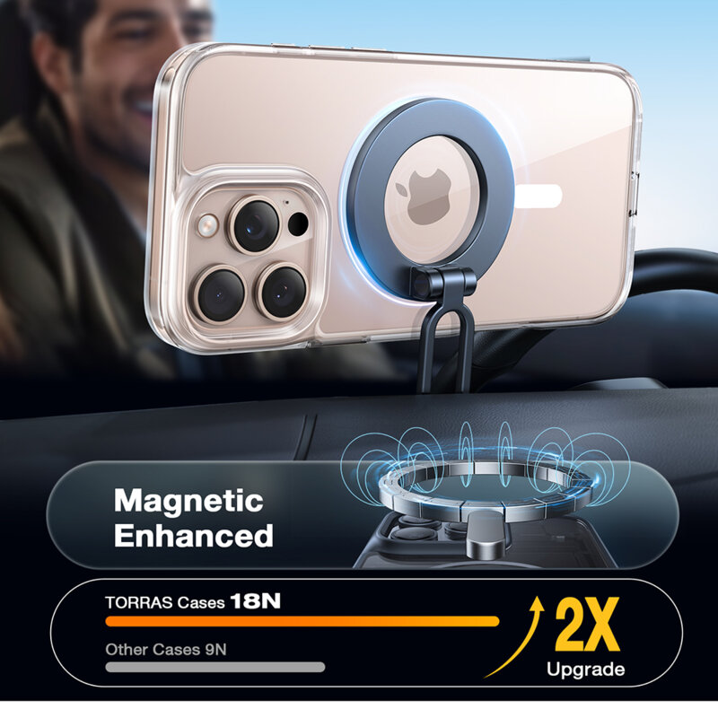 Husa iPhone 16 Pro Torras Diamond MagSafe Series, transparenta