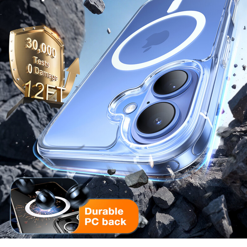 Husa iPhone 16 Torras Diamond MagSafe Series, transparenta