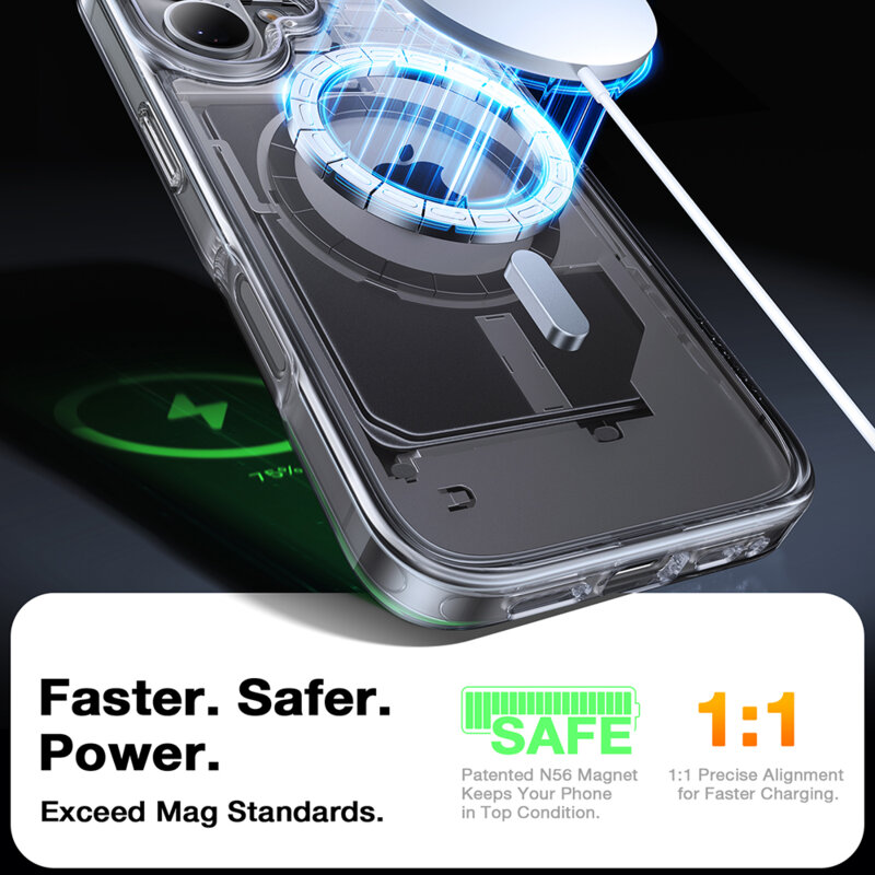 Husa iPhone 16 Plus Torras Diamond MagSafe Series, transparenta