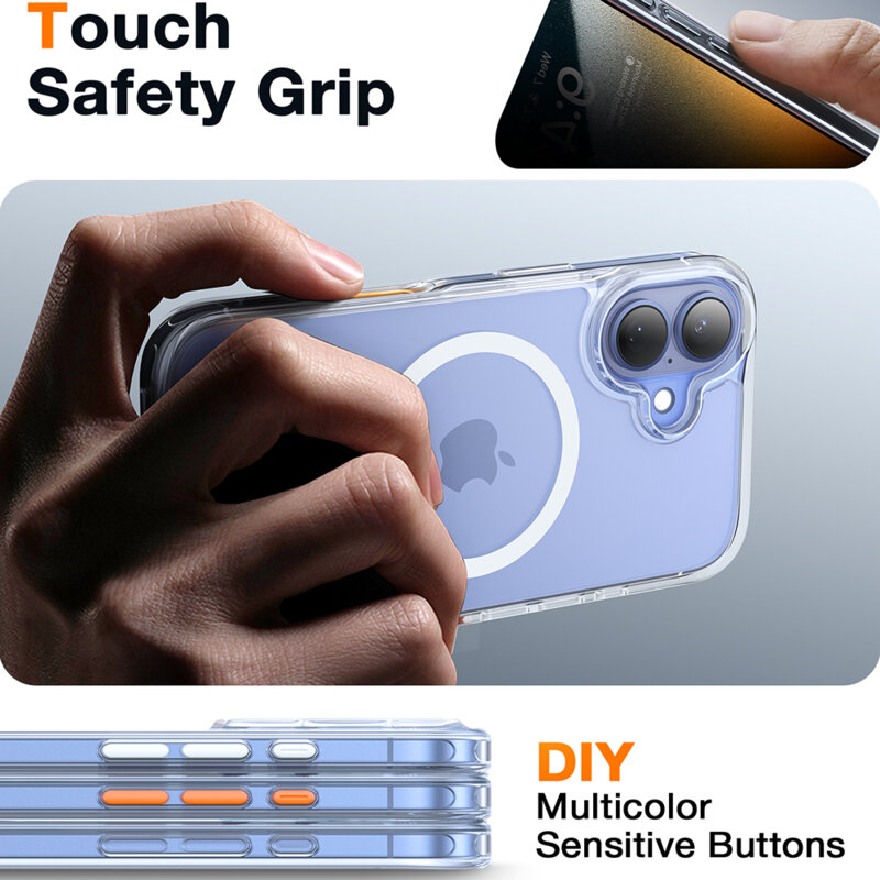 Husa iPhone 16 Plus Torras Diamond MagSafe Series, transparenta