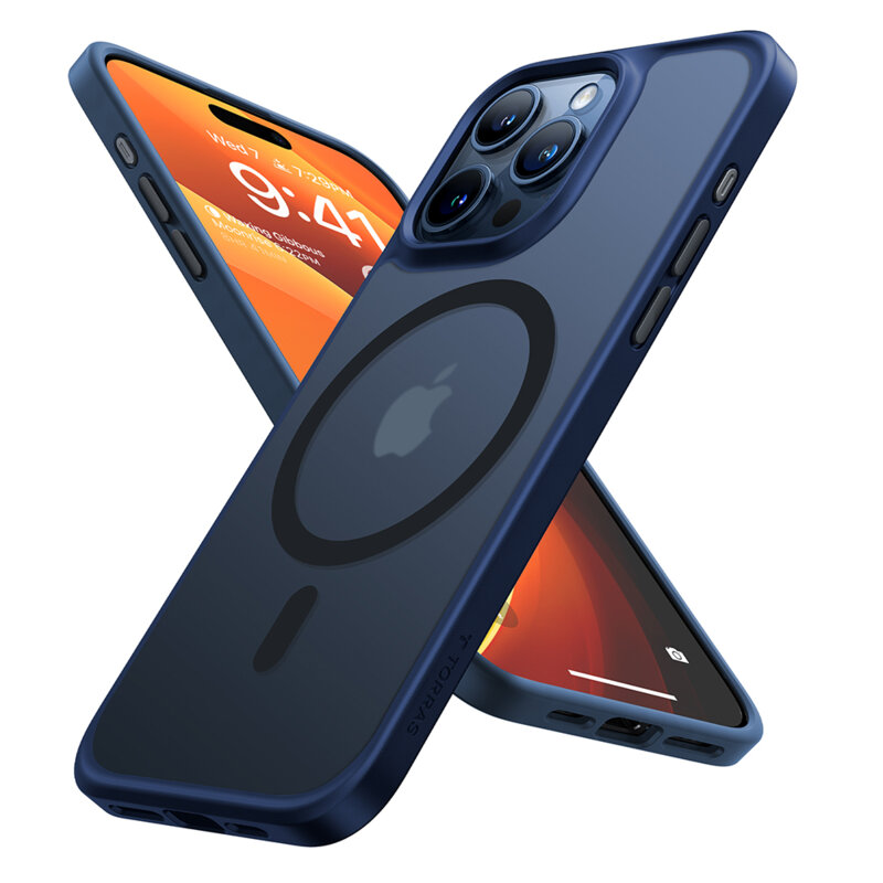 Husa iPhone 15 Pro Max Torras Guardian Magnetic Series, albastru