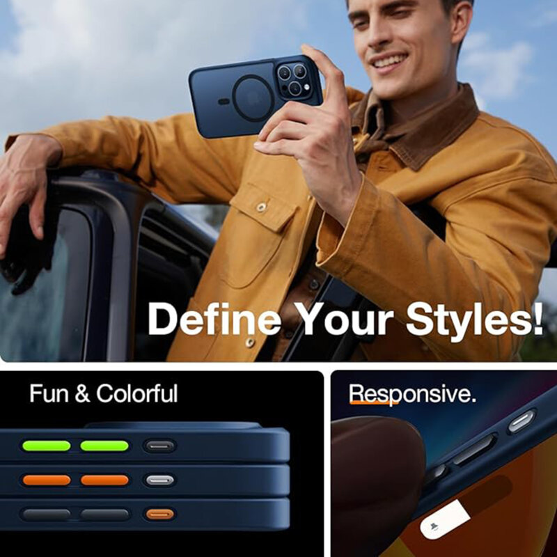 Husa iPhone 15 Pro Max Torras Guardian Magnetic Series, albastru