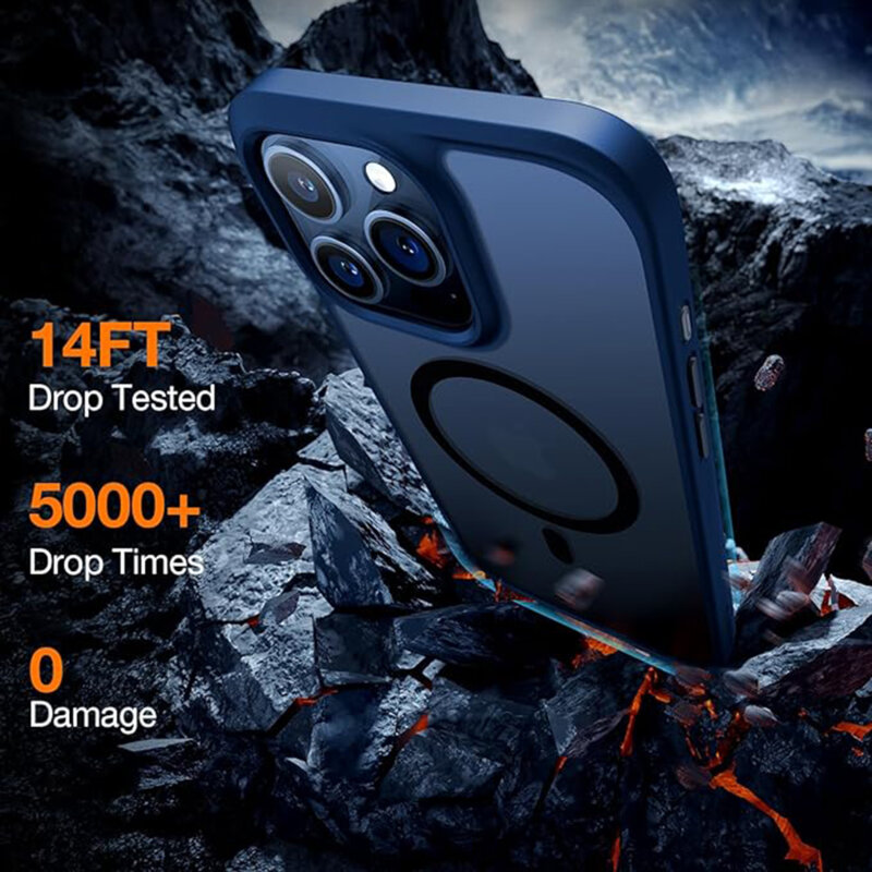 Husa iPhone 15 Pro Torras Guardian Magnetic Series, albastru