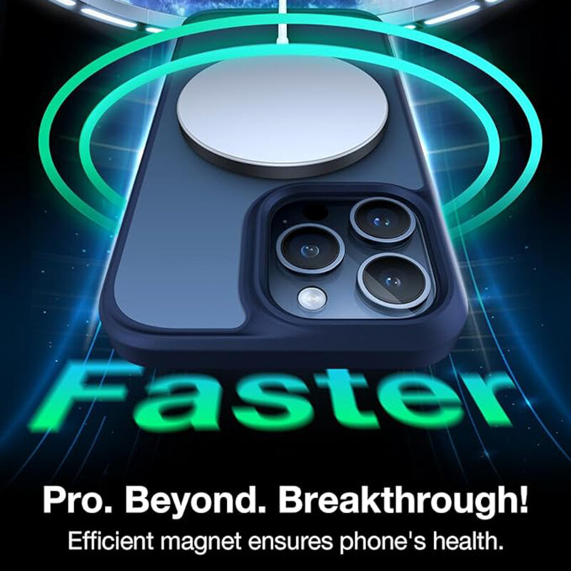 Husa iPhone 15 Pro Torras Guardian Magnetic Series, albastru