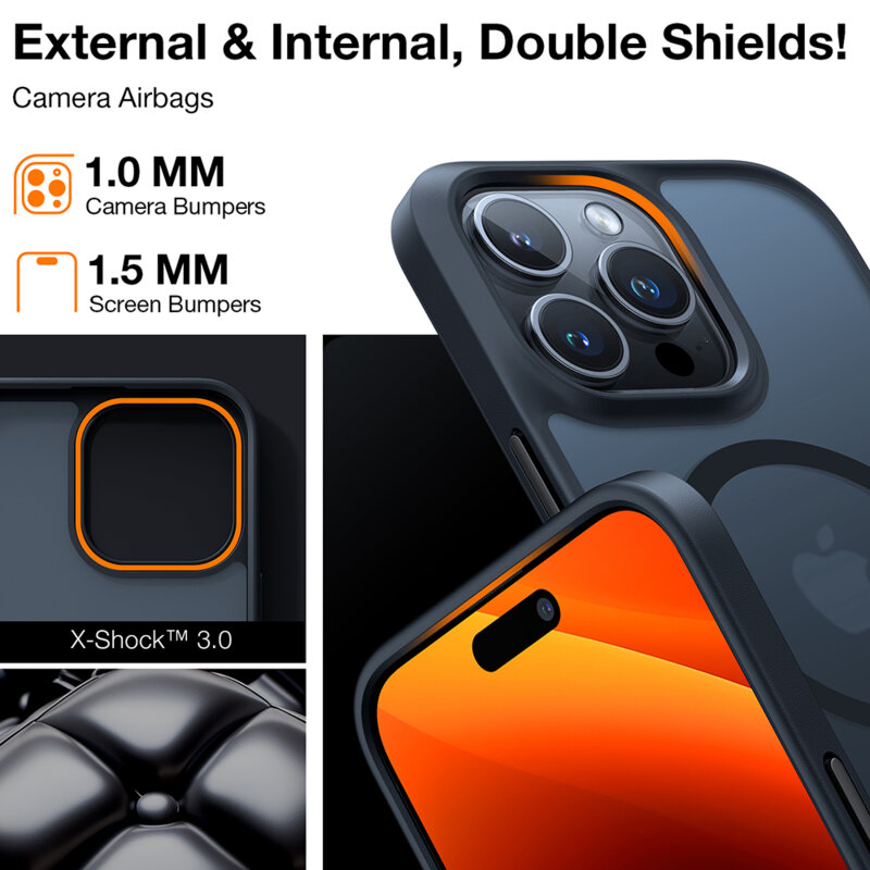 Husa iPhone 15 Pro Max Torras Guardian Magnetic Series, negru