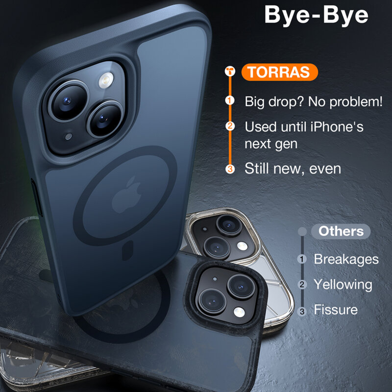 Husa iPhone 15 Torras Guardian Magnetic Series, negru