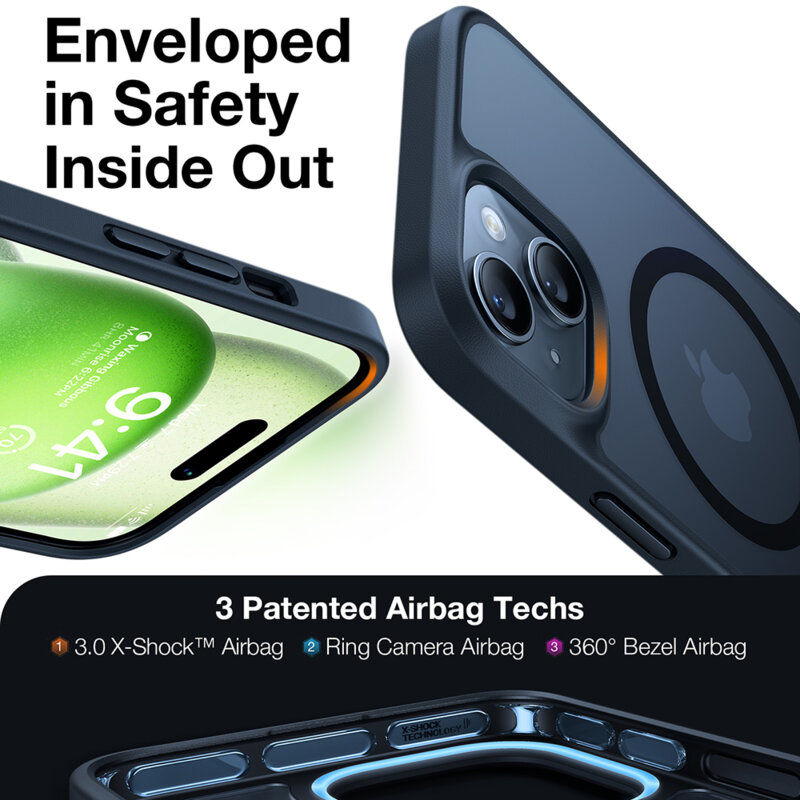 Husa iPhone 15 Torras Guardian Magnetic Series, negru