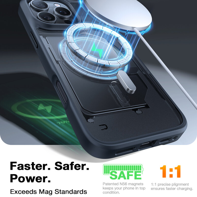 Husa iPhone 16 Pro Torras Guardian Magnetic Series, negru